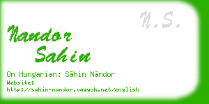 nandor sahin business card